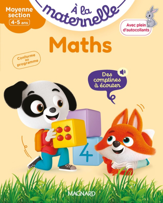 Emprunter A la maternelle, Maths Moyenne section. Avec plein d'autocollants livre
