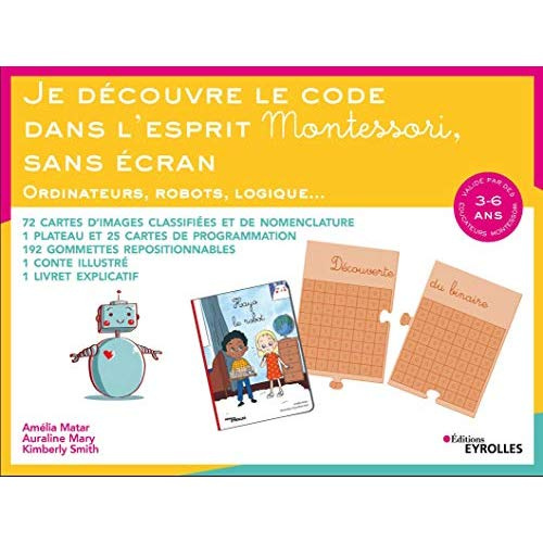 Emprunter Je découvre le code dans l'esprit Montessori, sans écran. Avec 1 conte illustré, 97 cartes, 1 platea livre