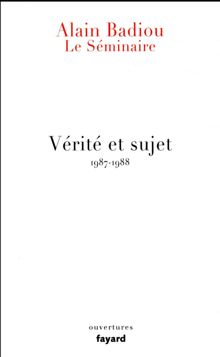 Emprunter Vérité et sujet. Le Séminaire 1987-1988 livre