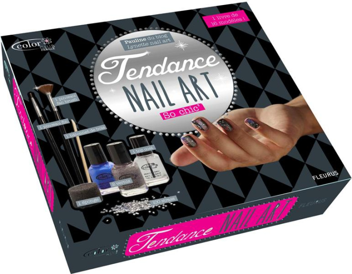 Emprunter Tendance nail art so chic'. Avec 3 vernis, 2 pinceaux, 100 strass 