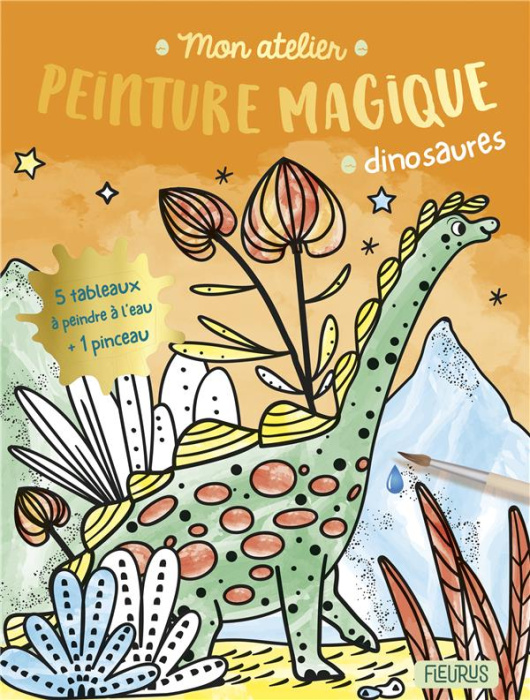 Emprunter Dinosaures. 5 tableaux à peindre à l'eau 1 pinceau livre