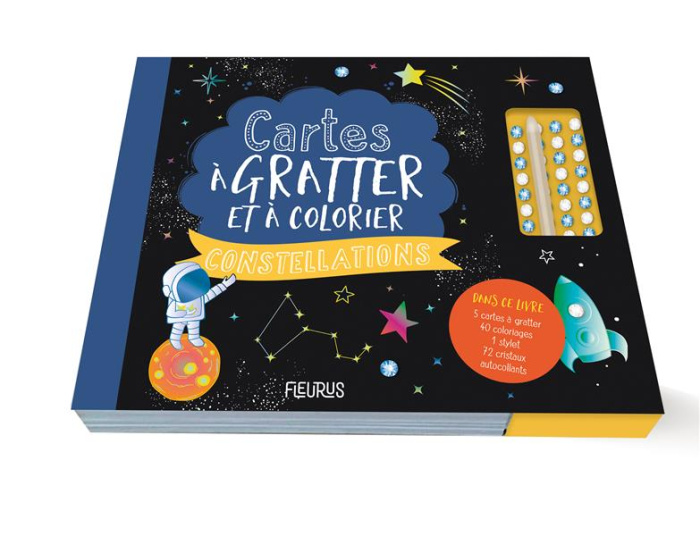 Emprunter Cartes à gratter et à colorier Constellations. Avec : 5 cartes à gratter, 40 coloriages, 1 stylet, 7 livre