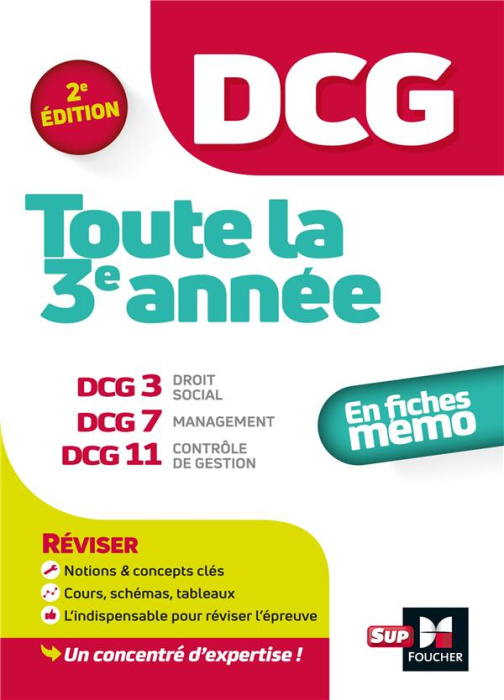 Emprunter Toute la 3e année du DCG en fiches mémos. DCG 3, Droit social ; DCG 7, Management ; DCG 11, Contrôle livre