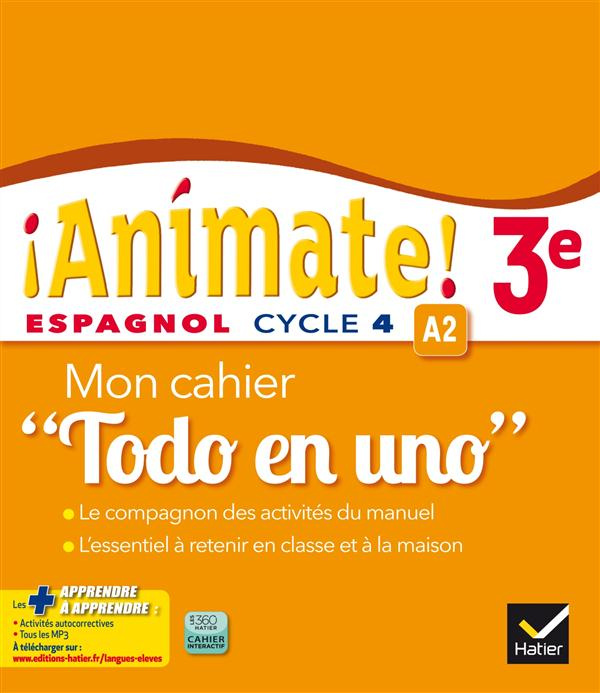 Emprunter Espagnol 3e Animate! A2. Mon cahier