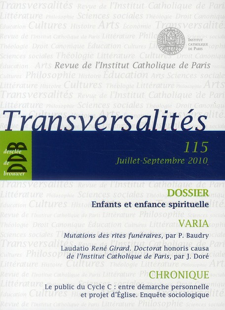 Emprunter Transversalités N° 115, Juillet-septembre 2010 : Enfants et enfance spirituelle livre