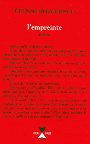 Emprunter L'empreinte. Ouvrage pour la scène en deux parties livre