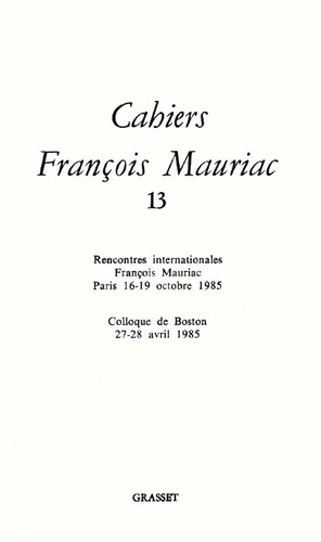Emprunter CAHIERS FRANCOIS MAURIAC. Tome 13 livre