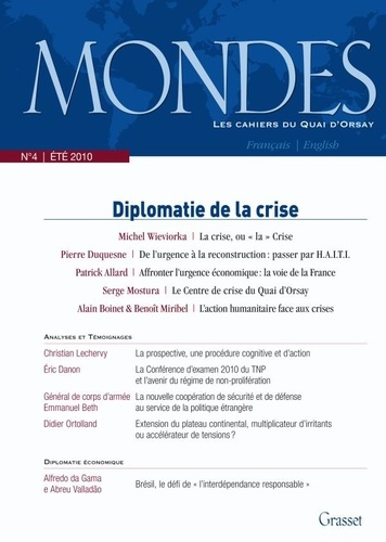 Emprunter Mondes N° 4, été 2010 : Diplomatie de la crise livre