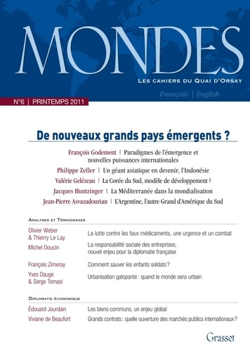 Emprunter Mondes N° 6, Printemps 2011 : De nouveaux grands pays émergents ? Edition bilingue français-anglais livre