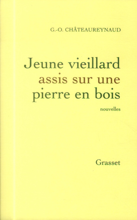 Emprunter Jeune vieillard assis sur une pierre en bois livre