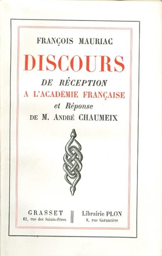Emprunter Discours de réception à l'Académie française livre