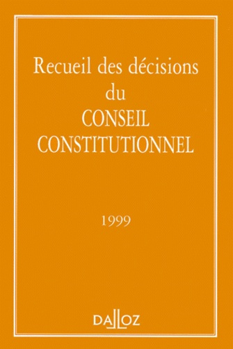 Emprunter Recueil des décisions du Conseil constitutionnel 1999 livre