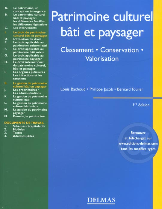 Emprunter Patrimoine culturel bâti et paysager livre