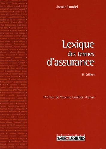 Emprunter LEXIQUE DES TERMES D'ASSURANCE livre