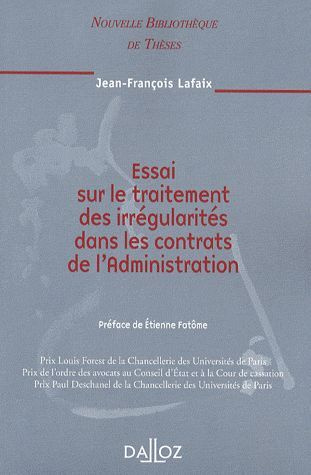 Emprunter Essai sur le traitement des irrégularités dans les contrats de l'Administration livre