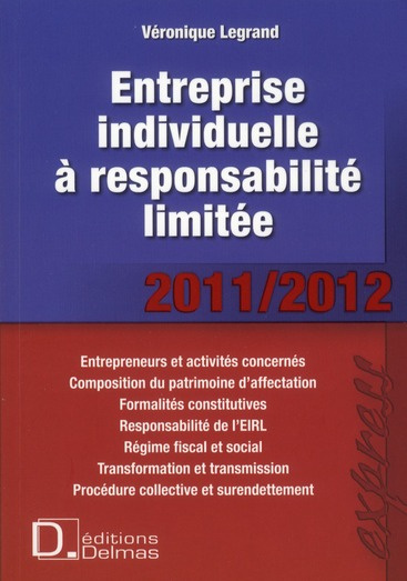 Emprunter Entreprise individuelle à responsabilité limitée. Edition 2011-2012 livre