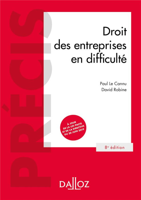 Emprunter Droit des entreprises en difficulté. 8e édition livre