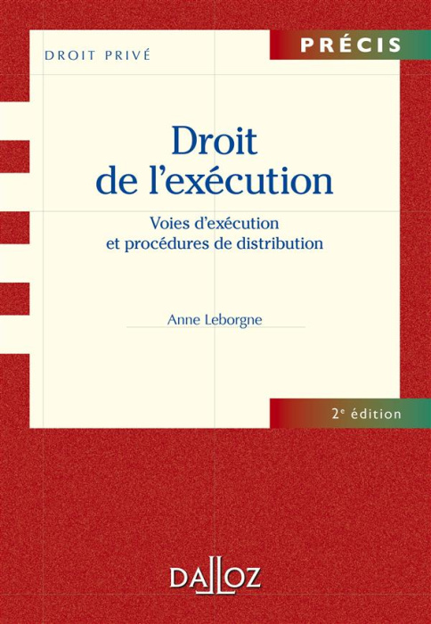 Emprunter Droit de l'exécution. Voies d'exécution et procédures de distribution, 2e édition livre