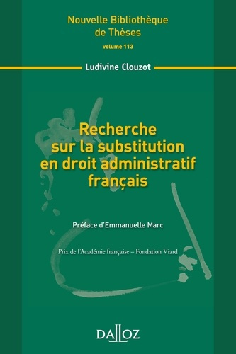 Emprunter Recherche sur la substitution en droit administratif français livre