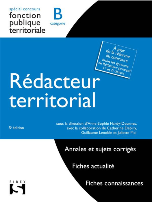 Emprunter Rédacteur territorial catégorie B spécial concours fonction publique territoriale. 5e édition livre