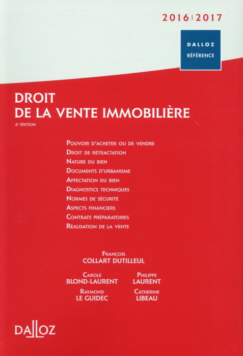 Emprunter DROIT DE LA VENTE IMMOBILIERE 2016/2017 - 1RE EDITION livre