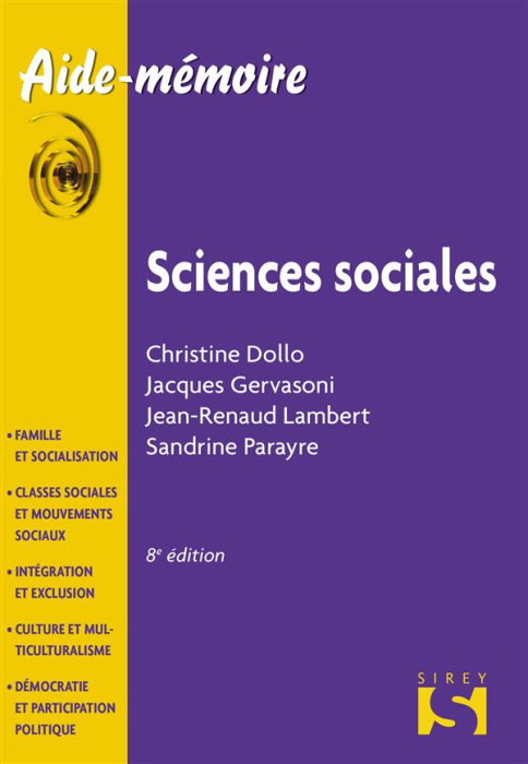 Emprunter Sciences sociales. 8e édition livre