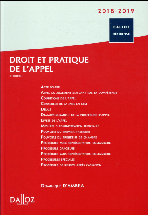 Emprunter Droit et pratique de l'appel. Edition 2018-2019 livre