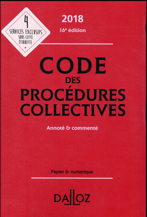 Emprunter Code des procédures collectives livre