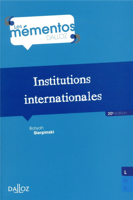 Emprunter Institutions internationales. 20e édition livre