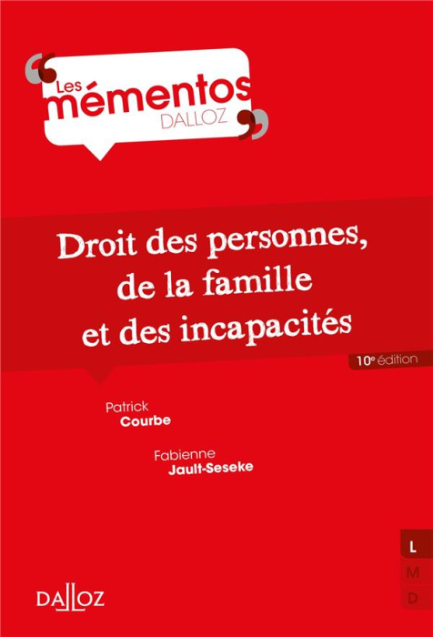 Emprunter Droit des personnes, de la famille et des incapacités. 10e édition livre