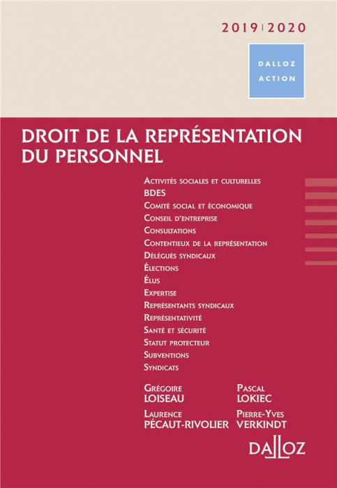 Emprunter Droit de la représentation du personnel. Edition 2019-2020 livre