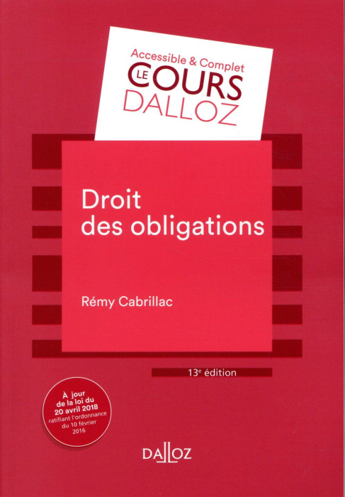 Emprunter Droit des obligations. 13e édition livre