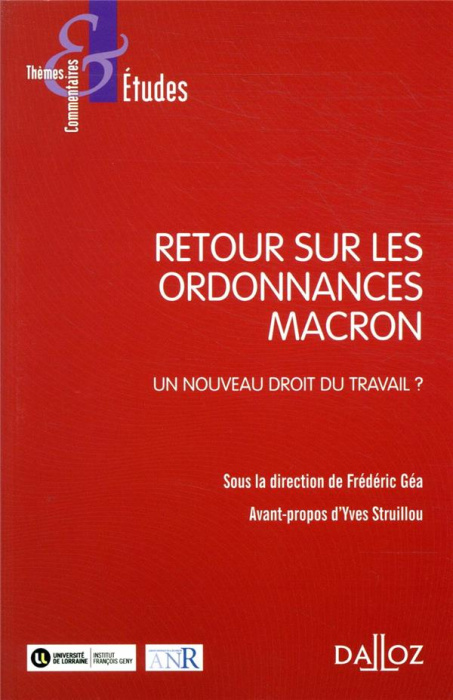 Emprunter Retour sur les ordonnances Macron. Un nouveau droit du travail ? livre