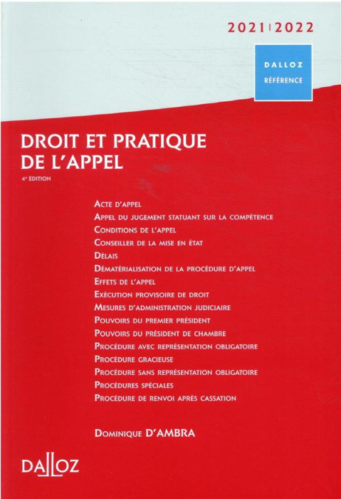 Emprunter Droit et pratique de l'appel. Edition 2021-2022 livre