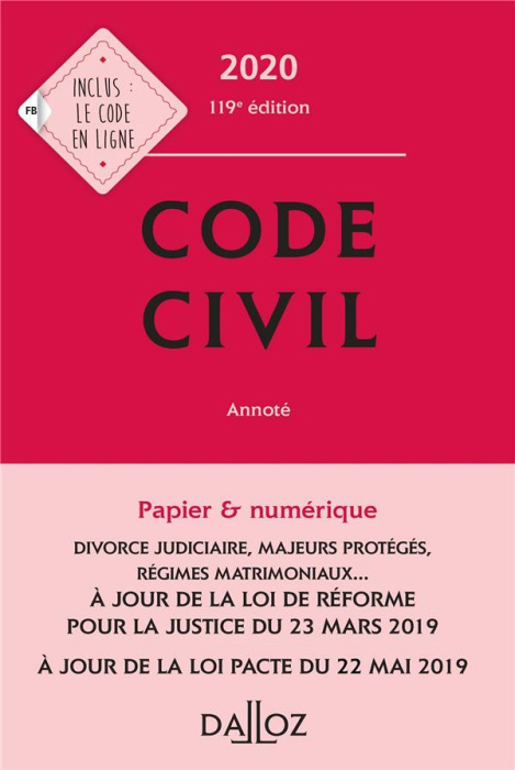 Emprunter Code civil annoté. Edition 2020 livre