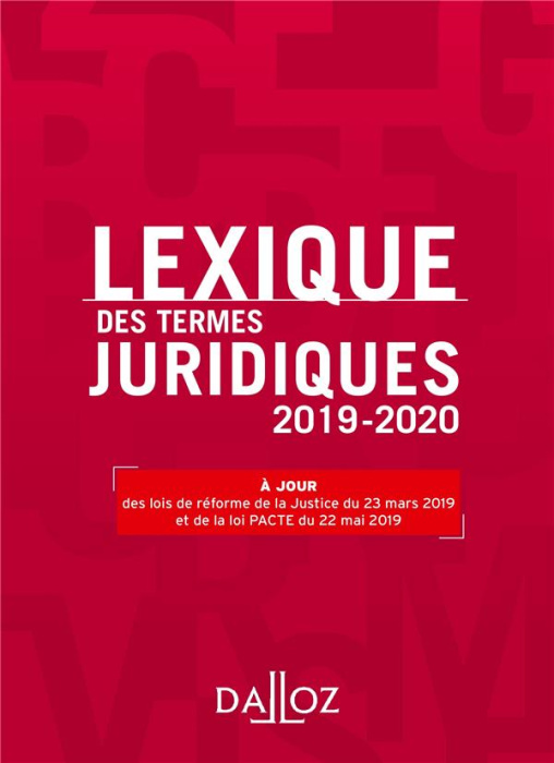 Emprunter Lexique des termes juridiques. Edition 2019-2020 livre