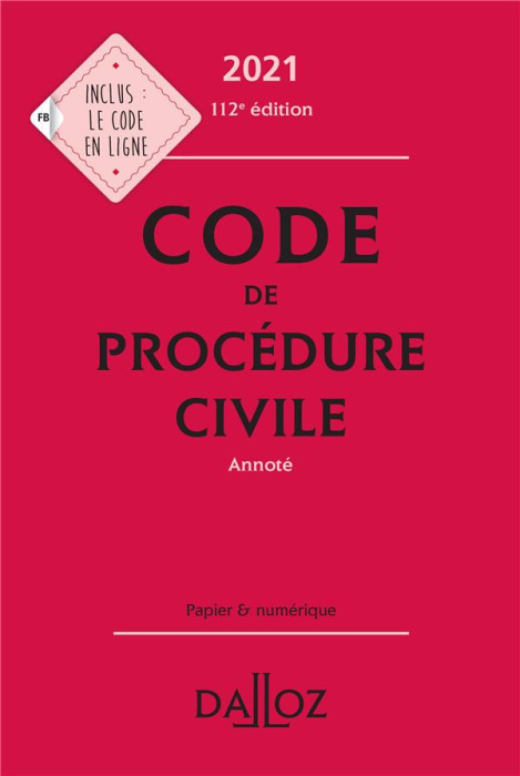 Emprunter CODE DE PROCEDURE CIVILE 2021, ANNOTE - 112E ED. livre
