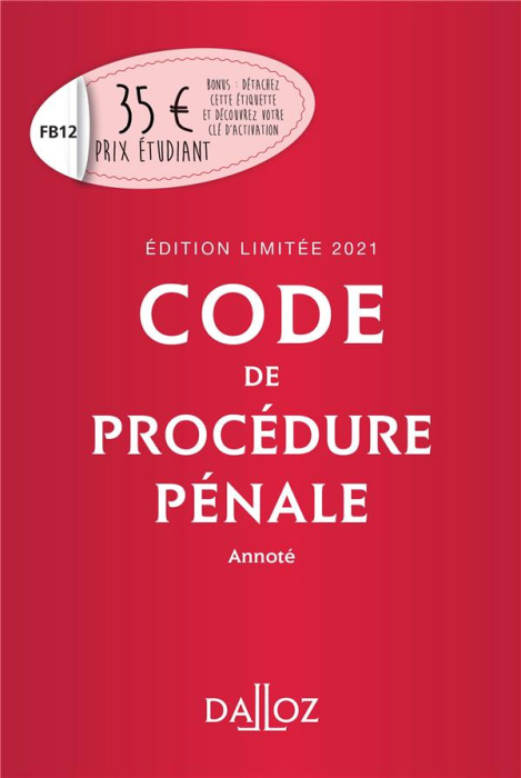 Emprunter Code de procédure pénale annoté. Edition 2021 livre