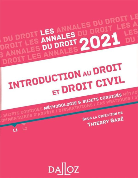 Emprunter Introduction au droit et droit civil. Méthodologie & sujets corrigés, Edition 2021 livre