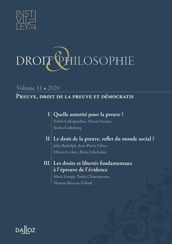 Emprunter Droit & Philosophie N° 11/2020 : Preuve, droit de la preuve et démocratie livre