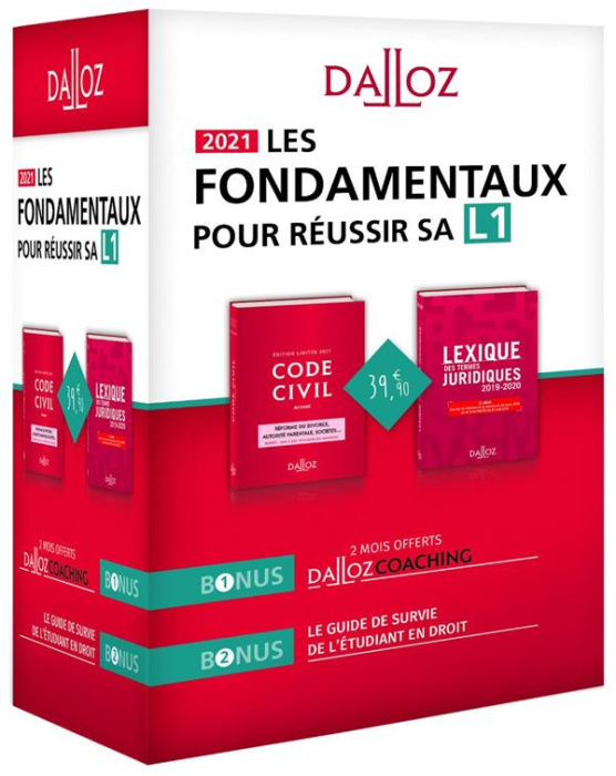 Emprunter Les fondamentaux pour réussir sa L1. Pack en 2 volumes : Code civil annoté %3B Lexique des termes juri livre