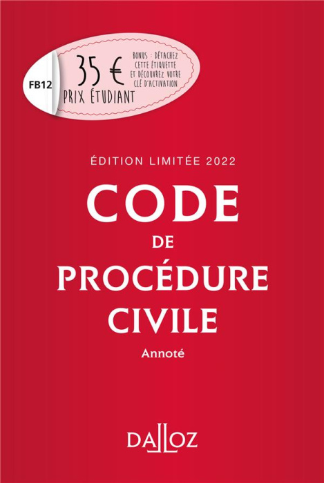 Emprunter Code de procédure civile. Annoté, Edition 2022 livre