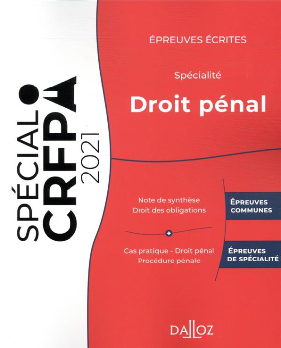 Emprunter Epreuves écrites du CRFPA. Spécialité Droit pénal, Edition 2021 livre