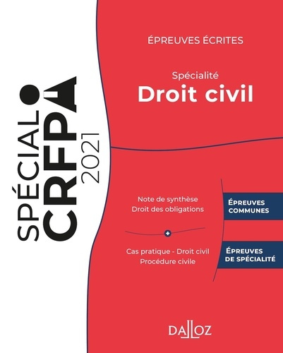 Emprunter Epreuves écrites du CRFPA. Spécialité Droit civil, Edition 2021 livre