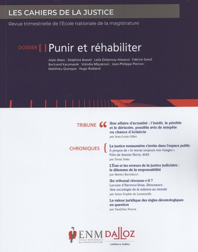 Emprunter Les Cahiers de la Justice N° 2/2023 : Punir et réahabiliter livre