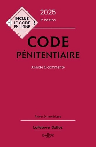 Emprunter Code pénitentiaire. Annoté & commenté, Edition 2025 livre