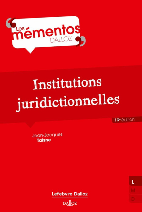 Emprunter Institutions juridictionnelles. 19e édition livre