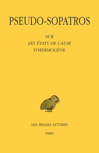 Emprunter Sur Les états de cause d'Hermogène. Edition bilingue français-grec ancien livre