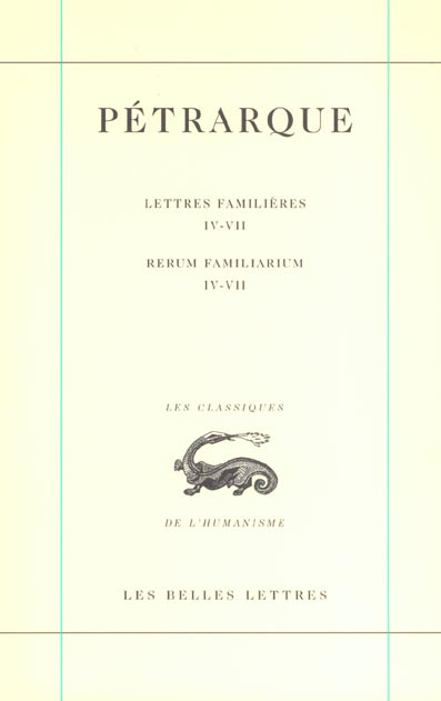 Emprunter Lettres familières : Rerum familiarium. Tome 2, Livres IV-VII, Edition bilingue français-latin livre