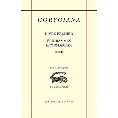 Emprunter Coryciana. Livre Premier, Epigrammes / Epigrammata (1524) livre